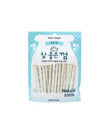 애견간식 헬로도기 참좋은껌 우유스틱 6팩 1타