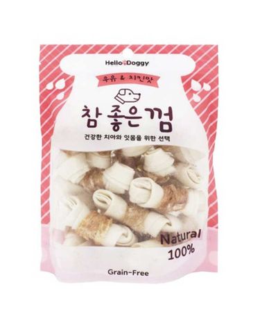 애견간식 헬로도기 참좋은껌 치킨 우유껌 15p 6팩 1타