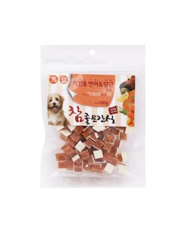 참좋은간식 베이직 펫더맨 치킨 연어 당근 큐브