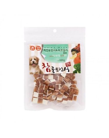 참좋은간식 베이직 펫더맨 치킨 연어 브로콜리 큐브