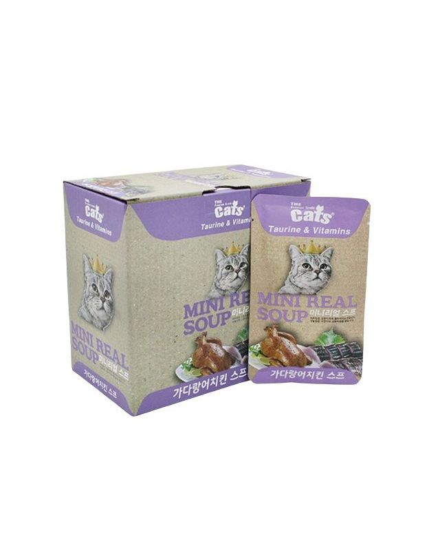 펫더맨 캣 영양 스프 40g x20개1box 가다랑어치킨 파우치 착용컷