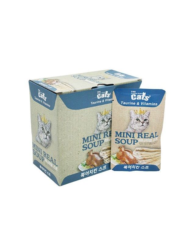 펫더맨 캣 영양 스프 40g x20개1box 북어치킨 고양이파우치 착용컷