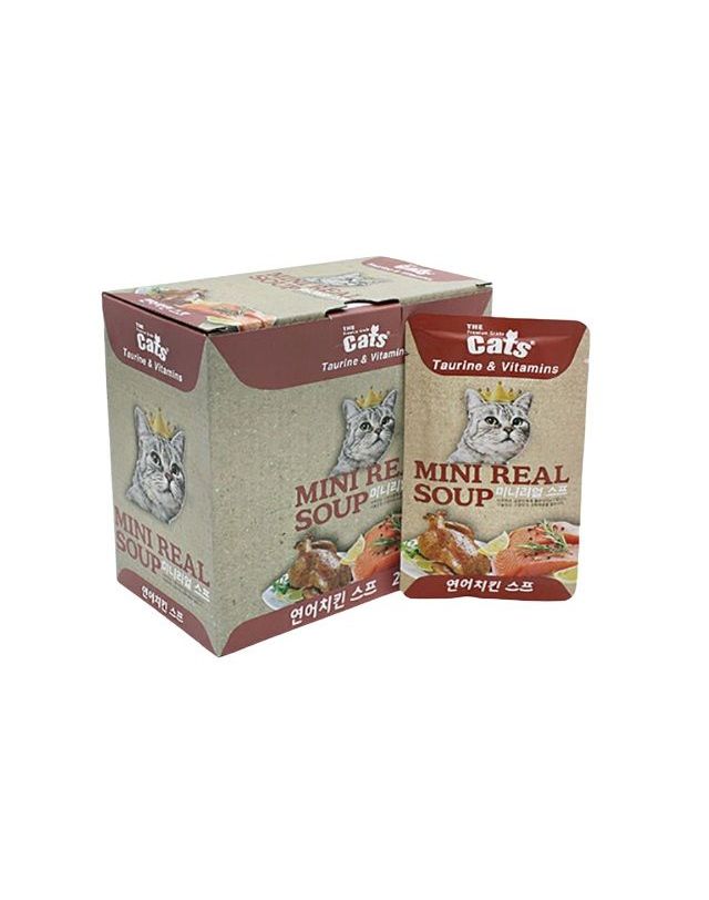 펫더맨 캣 영양 스프 40g x20개1box 연어치킨 고양이파우치 착용컷