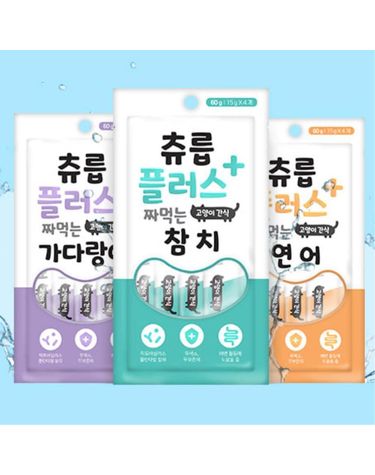 플러스 짜먹는 고양이간식 츄르 가다랑어 10개 푸드