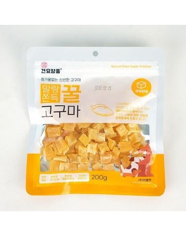 강아지 견묘양품 꿀고구마 큐브 200g 1P 훈련 간식
