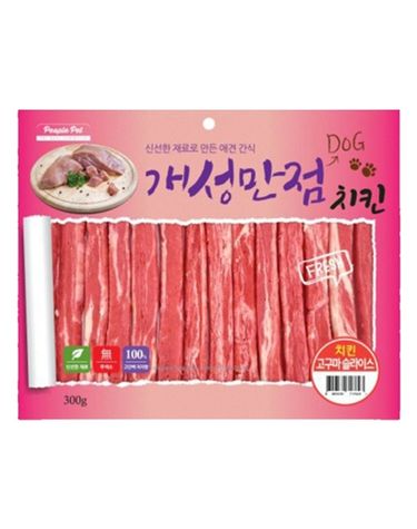 강아지 치킨 고구마 슬라이스 300g 1P 반려견 간식