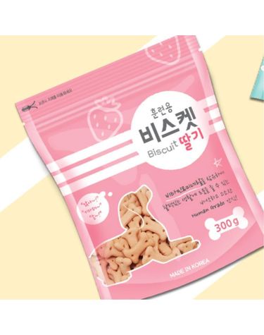 펫맨 훈련용 강아지 과자 비스켓 딸기 300g 소형견