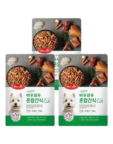 강아지 간식 혼합 컷팅 150g 3P 반려견 애견 영양스낵