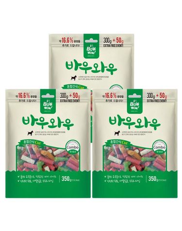 강아지 간식 혼합 컷팅 350g 3P 반려견 애견 영양스낵