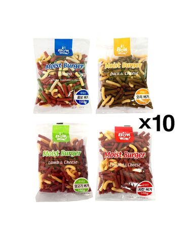 바우와우 버거 100g X10 강아지스낵 소프트 영양간식