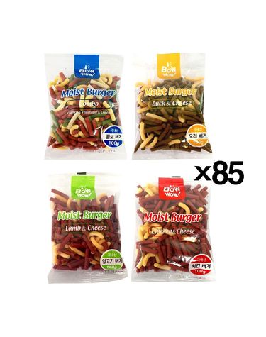 바우와우 버거 100g X85 강아지스낵 소프트 영양간식