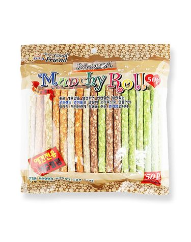 굿프랜드 칼라먼치껌 50P 치석제거 애견껌 강아지간식