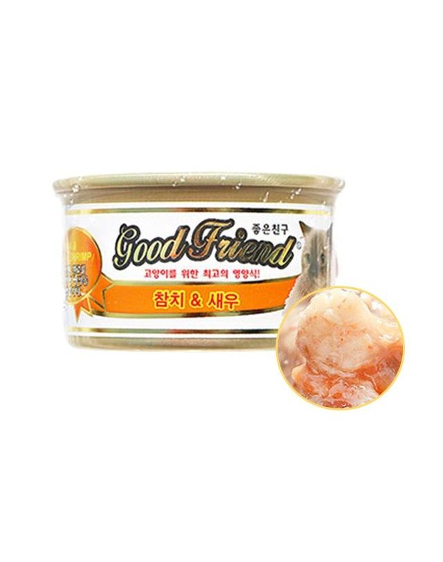 굿프랜드 고양이캔 참치 새우 캔 85g 1개 영양간식 캔간식 착용컷