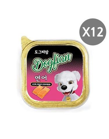 저칼로리 강아지 연어 100g 12p 영양간식 캔 습식