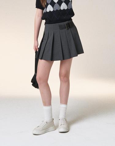 랩 큐롯 주름 치마 바지