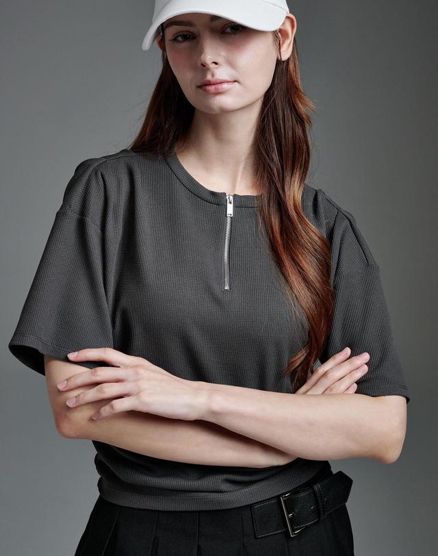 디마레 셔링 와플 티셔츠 착용컷