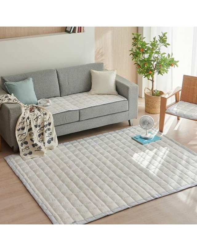 더메종 [갤러리아] 한일카페트 이글루 휴비스 듀라론 냉감 삼중직 카페트 /패드 K 180X205 착용컷