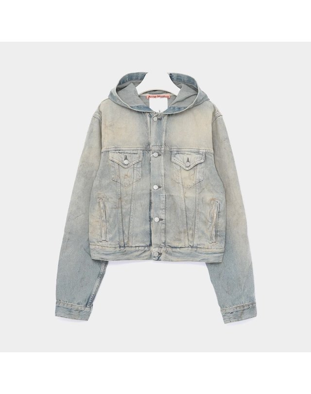 아크네 스튜디오 ACNE STUDIOS [갤러리아] 아크네 멀티포켓 빈티지 후드 데님 남성 자켓 C90199 863 착용컷