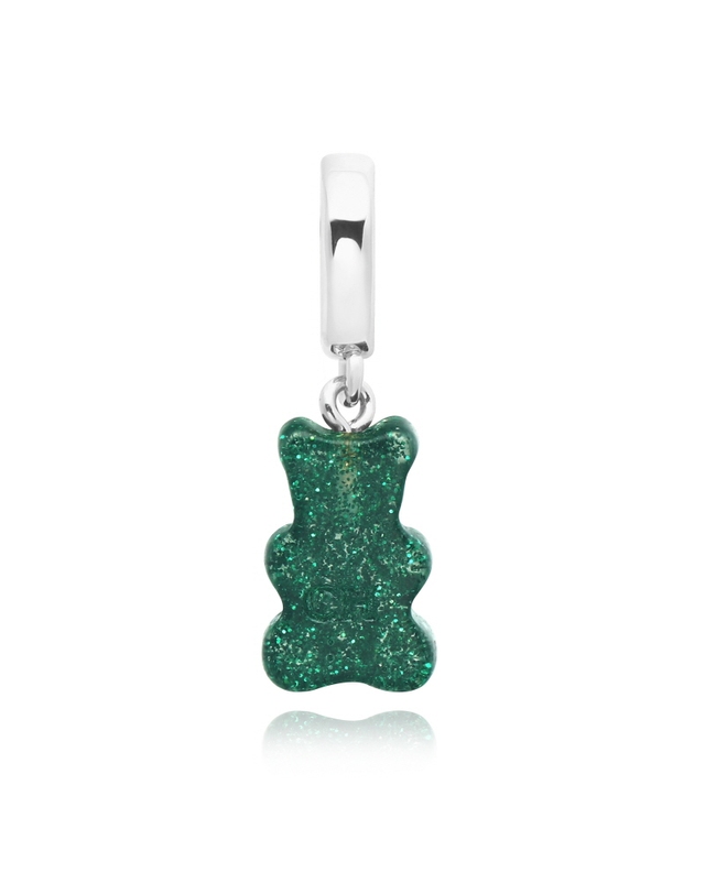 크리스탈 헤이즈 [크리스탈헤이즈] 여성 Nostalgia 베어 파베 펜던트 참(GREEN HAZE PAVE SILVER) 착용컷