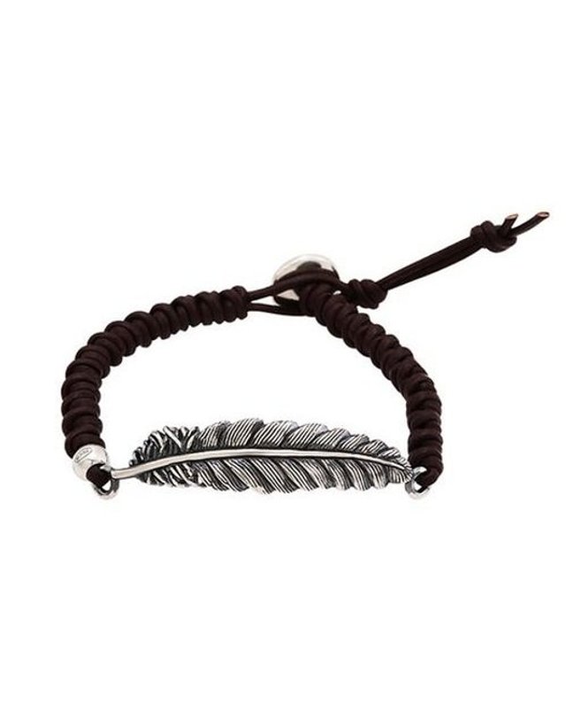 토코 [갤러리아] 토코 TOCO 925 Silver Feather Bracelet 실버깃털가죽팔찌 착용컷