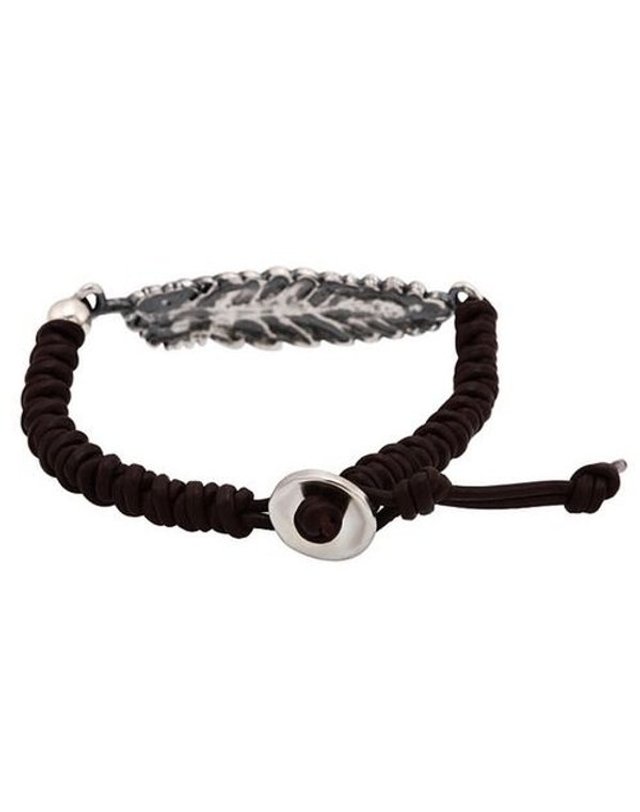 토코 [갤러리아] 토코 TOCO 925 Silver Feather Bracelet 실버깃털가죽팔찌 착용컷