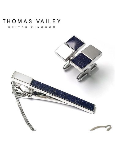 [갤러리아] [THOMAS VAILEY] 토마스베일리 넥타이핀/커프스 세트-스페이스