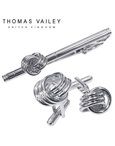 [갤러리아] [THOMAS VAILEY] 토마스베일리 넥타이핀/커프스 세트-매듭