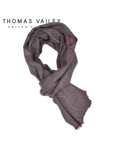 [갤러리아] [THOMAS VAILEY] 울머플러 헤링본 와인 폭 60cm 길이 200cm