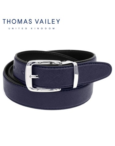 [갤러리아] [THOMAS VAILEY] 토마스베일리 정장 비조 수동 소가죽 벨트 - 라운드 네이비