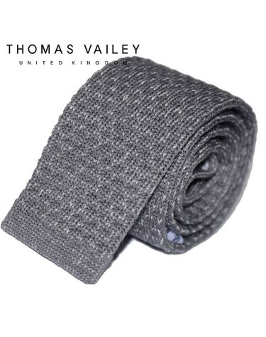 [갤러리아] [THOMAS VAILEY] 토마스베일리 니트넥타이-알파인 라이트그레이 5.5cm