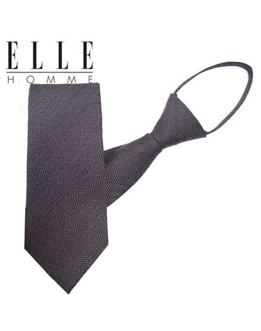 [갤러리아] [ELLE HOMME] 엘르옴므 실크 지퍼/자동 넥타이-와이드헤링본 브라운 8cm