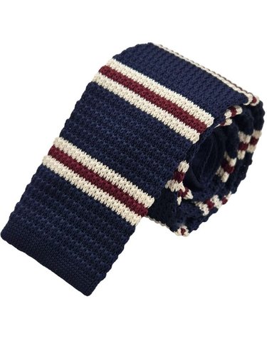 [갤러리아] [ELLE HOMME] 엘르옴므 니트넥타이-스트라이프 네이비 5.5cm