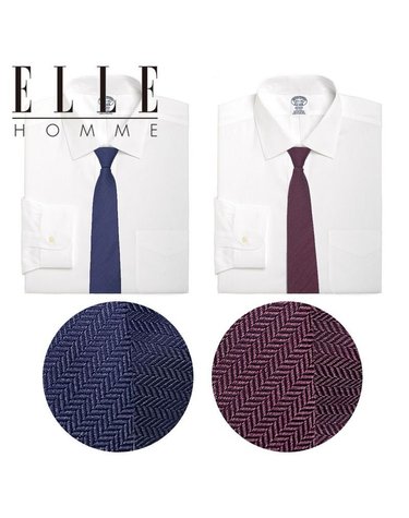 [갤러리아] [ELLE HOMME] 엘르옴므 혼주/상견례 넥타이 세트 지퍼/자동 헤링본