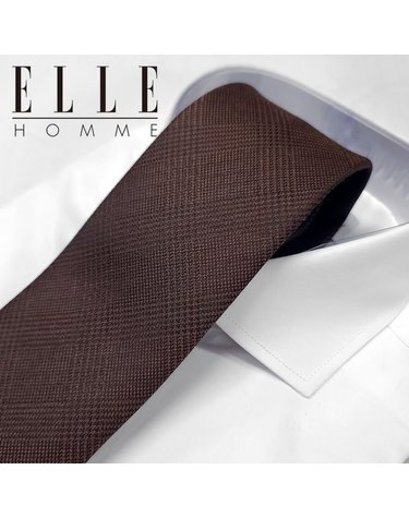 [갤러리아] [ELLE HOMME] 엘르옴므 실크 자동/지퍼 넥타이 - 올드머니 브라운 8cm
