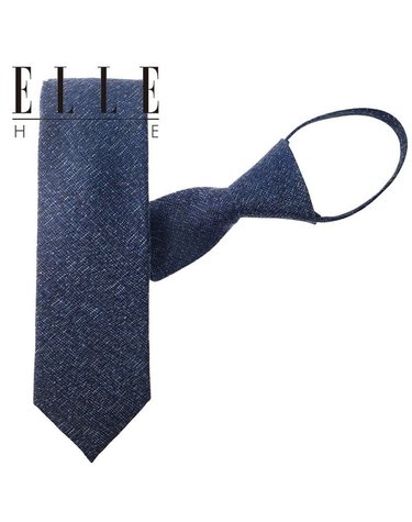 [갤러리아] [ELLE HOMME] 엘르옴므 실크 자동/지퍼 넥타이 - 엘더솔리드 네이비 7cm