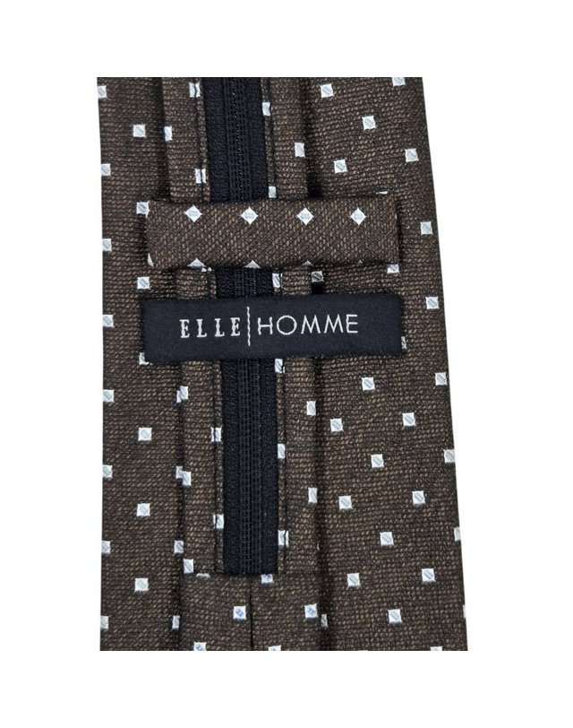 엘르옴므 [갤러리아] [ELLE HOMME] 엘르옴므 패션 자동/지퍼넥타이 큐비 브라운 8cm 착용컷