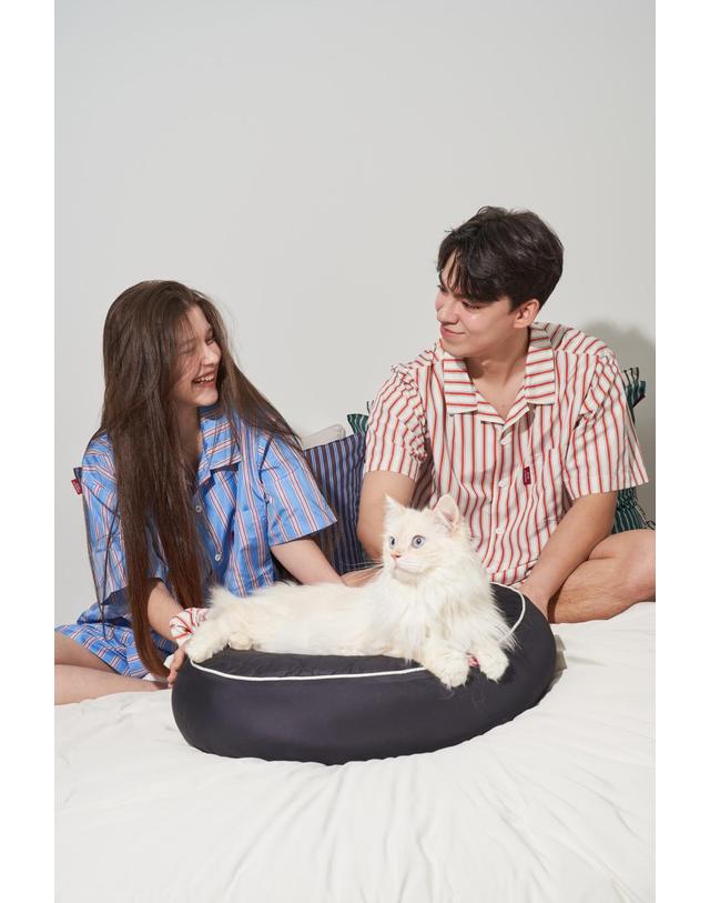 댄스온더플로어 댄스온더플로어 furless pajamas 퍼리스 스트라이프 파자마 반소매세트 착용컷