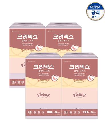 크리넥스 클래식 각티슈 180매 x 8입 x 4팩
