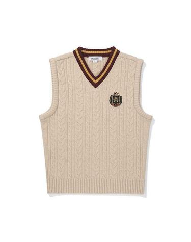 [명품] 말본골프 꽈배기 니트 베스트 BEIGE M5322PKV12BEI