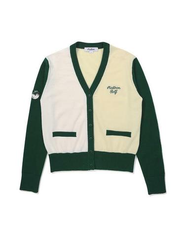 [명품] 말본골프 컬러 블록 니트 가디건 GREEN M5322PKO12GRN