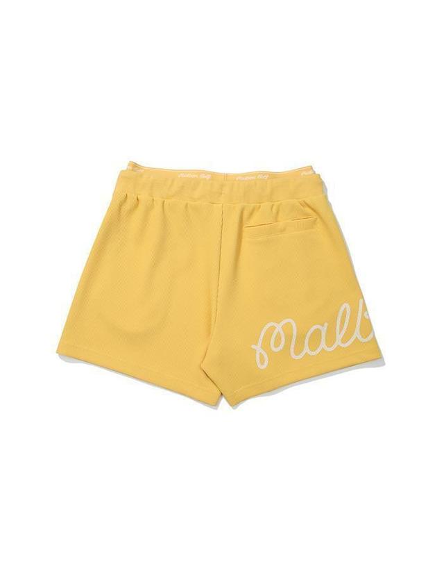 말본골프 [명품] 말본골프 트레블 와플 하프 팬츠 M5122PHP12YEL 화이트 착용컷