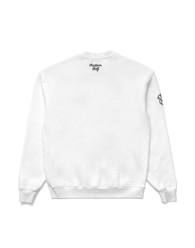 말본골프 [명품] 말본골프 크루넥 플리스 M5111LFS03WHT 화이트 착용컷