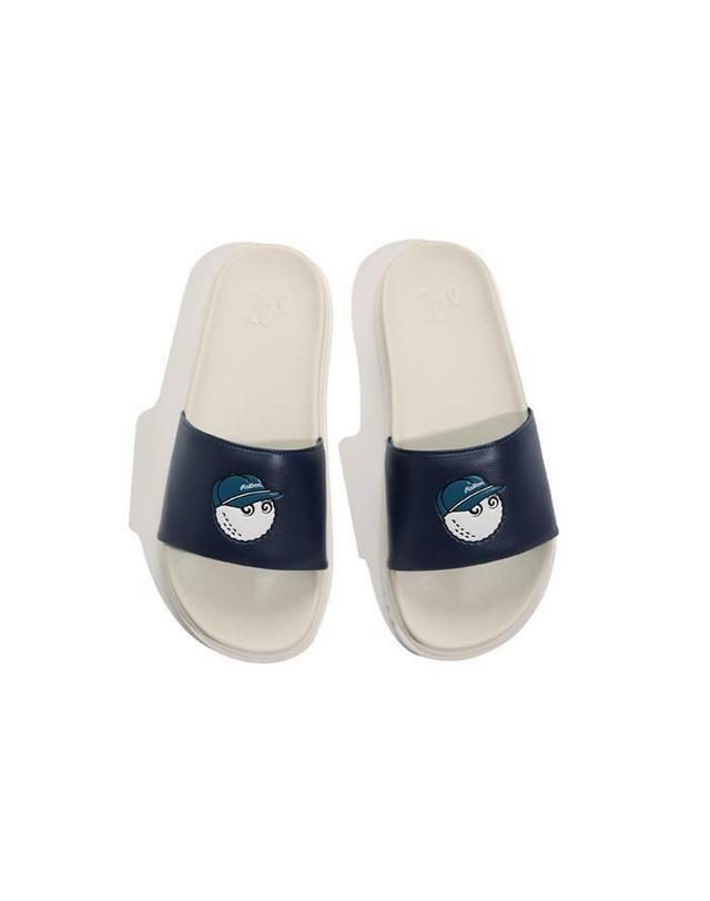말본골프 [명품] 말본골프 버킷 슬라이드 IVORY NAVY M5163LSD11IVN 카키 착용컷