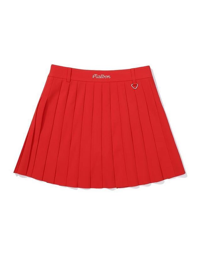 말본골프 [명품] 말본골프 밴드 플리츠 스커트 RED M5322PSK11RED 오렌지 착용컷