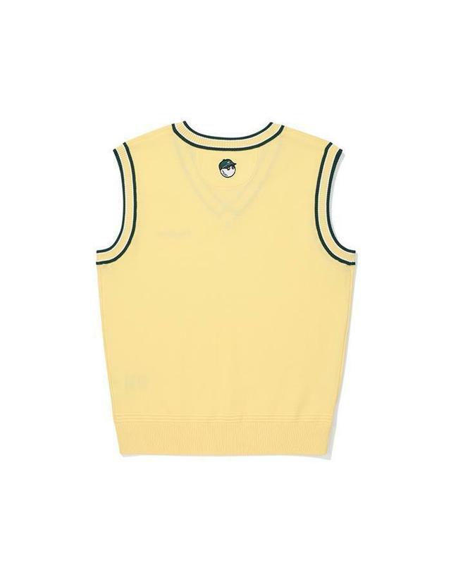 말본골프 [명품] 말본골프 컬러 팁 니트 베스트 YELLOW M5322PKV11YEL 아이보리 착용컷