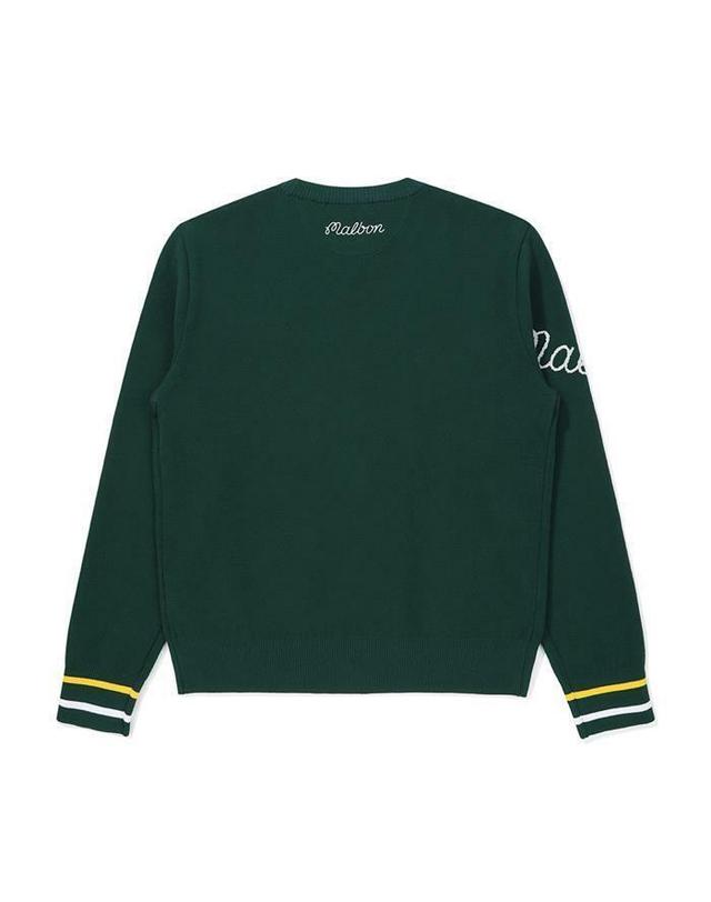말본골프 [명품] 말본골프 버킷 포인트 베이직 라운드 니트 GREEN M5322PKT15GRN 네이비 착용컷