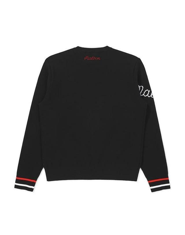 말본골프 [명품] 말본골프 버킷 포인트 베이직 라운드 니트 BLACK M5322PKT15BLK 착용컷
