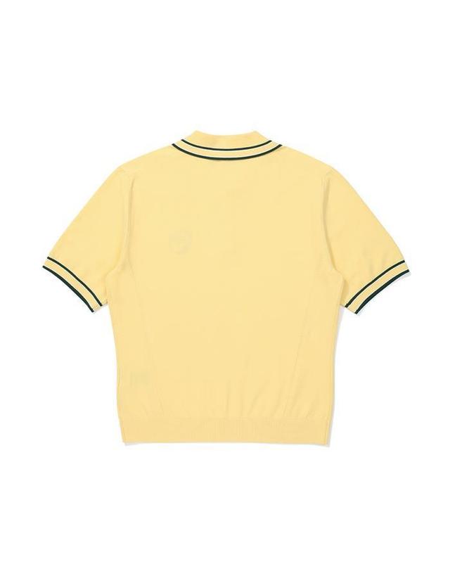 말본골프 [명품] 말본골프 컬러 팁 카라 하프슬리브 니트 YELLOW M5322PKT12YEL 베이지 착용컷