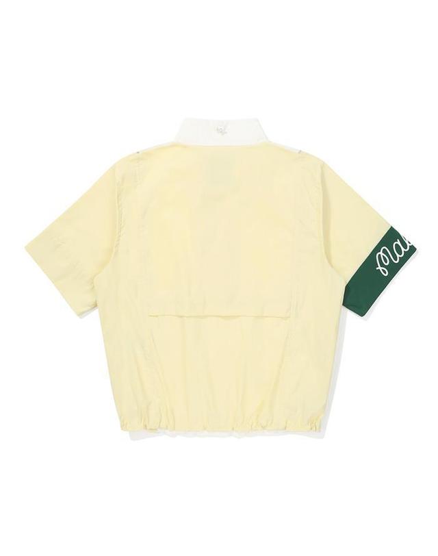 말본골프 [명품] 말본골프 컬러 블럭 반팔 아노락 LEMON YELLOW M5322PJK14LEM 아이보리 착용컷