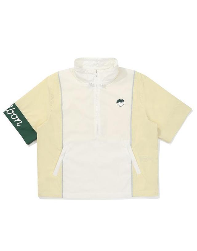 말본골프 [명품] 말본골프 컬러 블럭 반팔 아노락 LEMON YELLOW M5322PJK14LEM 아이보리 착용컷